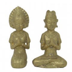 COUPLE PRAYER BRONZE GOLDEN COLOR 